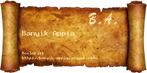 Banyik Appia névjegykártya